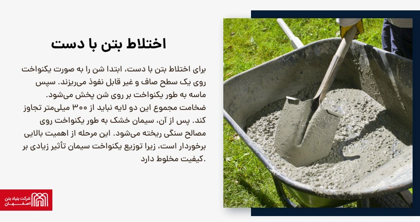 اختلاط بتن با دست