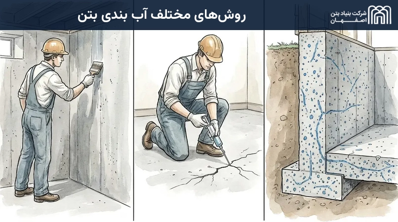 روش‌های مختلف آب بندی بتن