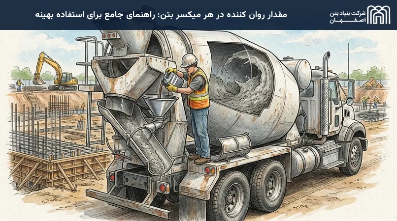 مقدار روان کننده در هر میکسر بتن: راهنمای جامع برای استفاده بهینه